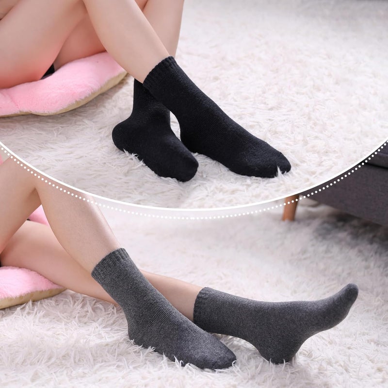 LINEMIN Wool Socks for Women Winter Warm Hiking Thick Warm Cozy Boot Crew Gift Socks 5 Pairs - Image 5